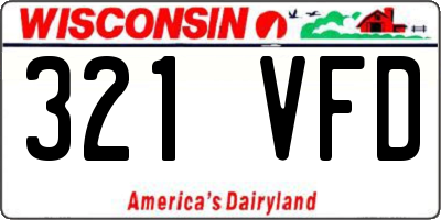 WI license plate 321VFD