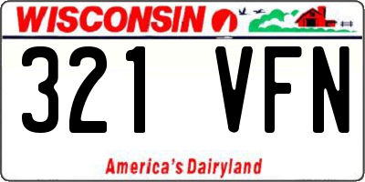 WI license plate 321VFN