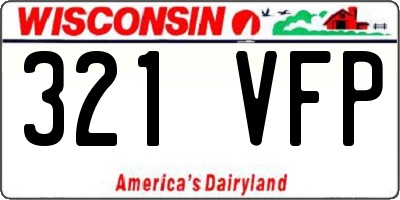WI license plate 321VFP