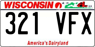WI license plate 321VFX