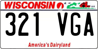 WI license plate 321VGA