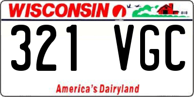 WI license plate 321VGC