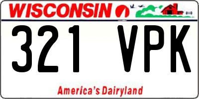 WI license plate 321VPK