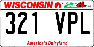 WI license plate 321VPL