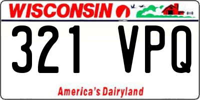 WI license plate 321VPQ