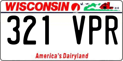 WI license plate 321VPR
