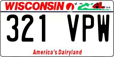 WI license plate 321VPW