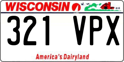 WI license plate 321VPX