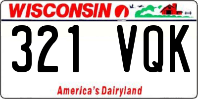 WI license plate 321VQK