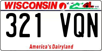 WI license plate 321VQN