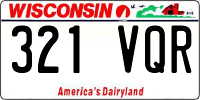 WI license plate 321VQR