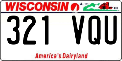 WI license plate 321VQU