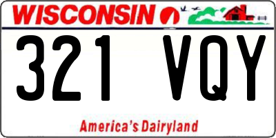 WI license plate 321VQY