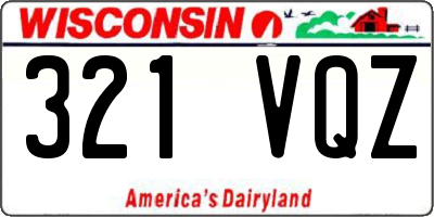 WI license plate 321VQZ