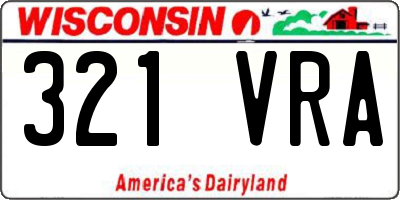 WI license plate 321VRA