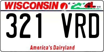 WI license plate 321VRD