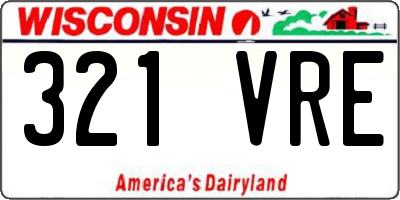 WI license plate 321VRE