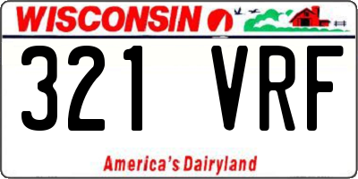 WI license plate 321VRF