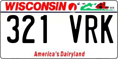WI license plate 321VRK