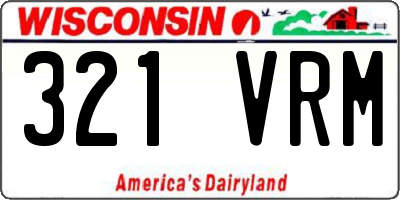 WI license plate 321VRM