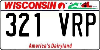 WI license plate 321VRP
