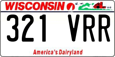 WI license plate 321VRR