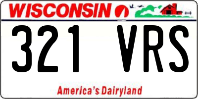 WI license plate 321VRS