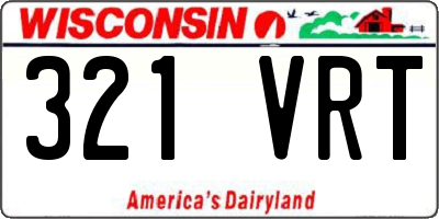 WI license plate 321VRT