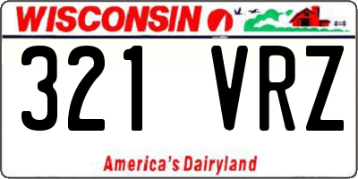 WI license plate 321VRZ