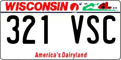 WI license plate 321VSC