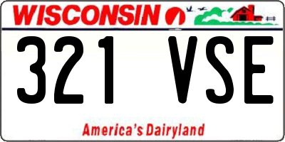 WI license plate 321VSE