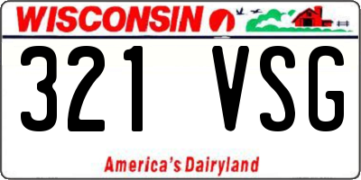 WI license plate 321VSG