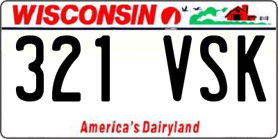 WI license plate 321VSK