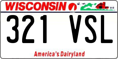 WI license plate 321VSL