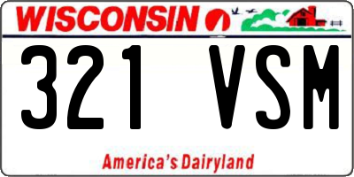 WI license plate 321VSM