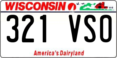 WI license plate 321VSO