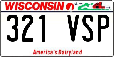 WI license plate 321VSP