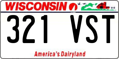 WI license plate 321VST