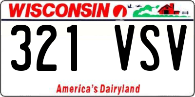 WI license plate 321VSV