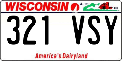 WI license plate 321VSY