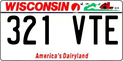 WI license plate 321VTE