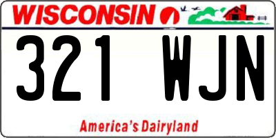 WI license plate 321WJN