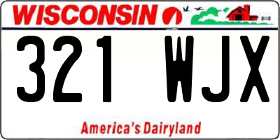 WI license plate 321WJX