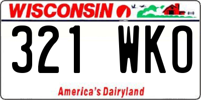 WI license plate 321WKO