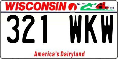 WI license plate 321WKW