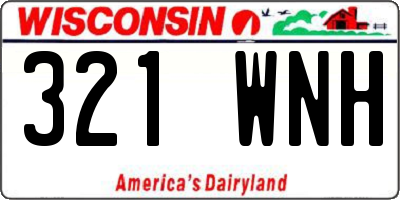 WI license plate 321WNH