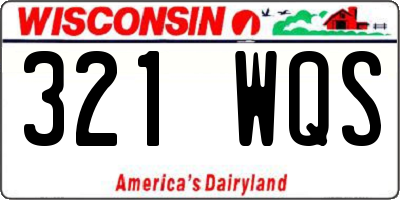 WI license plate 321WQS