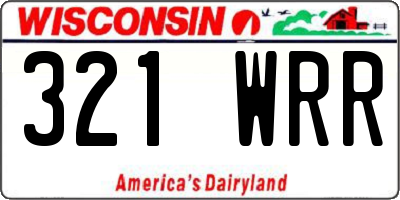 WI license plate 321WRR