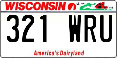 WI license plate 321WRU