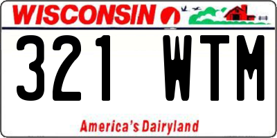WI license plate 321WTM